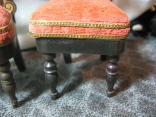 Antique Miniature Dollhouse Biedermeier Sofa and Chairs Set 1:12 Scale 10