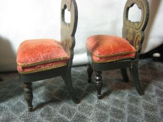 Antique Miniature Dollhouse Biedermeier Sofa and Chairs Set 1:12 Scale 11