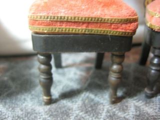 Antique Miniature Dollhouse Biedermeier Sofa and Chairs Set 1:12 Scale 9