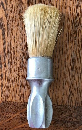 Vintage Rubberset 4 Aluminum Handle Shaving Brush Made In U.  S.  A.