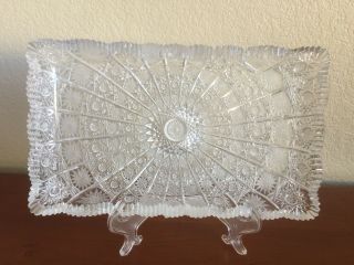 Vintage Collectible Bohemian Czech Queen Lace Cut Lead Crystal Platter