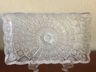 VINTAGE COLLECTIBLE BOHEMIAN CZECH QUEEN LACE CUT LEAD CRYSTAL PLATTER 2