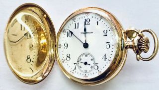 Antique Waltham 14k Gold Pendant Pocket Watch Diamond And Repair Star