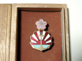 WWII Japanese Navy association Member ' s Rare Type Badge Medal Pins Cloisonne 4
