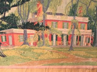 Rare Carrol Thayer Berry Linocut Print Col.  Black House - Ellsworth,  Me C.  1935