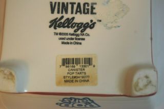 2005 Vintage Kellogg Pop Tarts Milton Ceramic Canister,  100 Years Aniversary 7