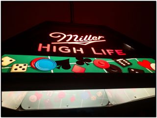 VTG MILLER HIGH LIFE BEER HANGING POKER LIGHT BAR ROOM GAME TABLE MAN CAVE 4