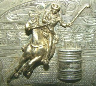 Vintage H.  S.  Means Culver City Cal Sterling Silver 10k Gold Rodeo Belt Buckle 4