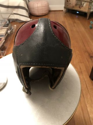 Vintage Leather Football Helmet High School M