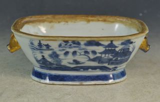 Antiqu.  Chinese Export Blue & White Porcelain Bowl