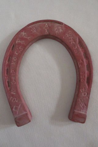 Vintage Toy Rubber Horseshoe 5 " Long & 4 1/2 " Wide Guc Red