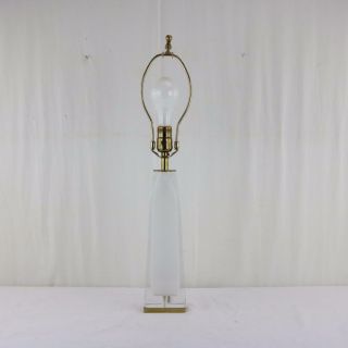 Nils Landberg For Orrefors White Table Lamp Vintage Glass Designer