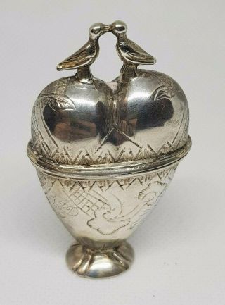 Danish Late 18th Century Silver Sterling Wedding Spices Snuff Box Vinaigrette