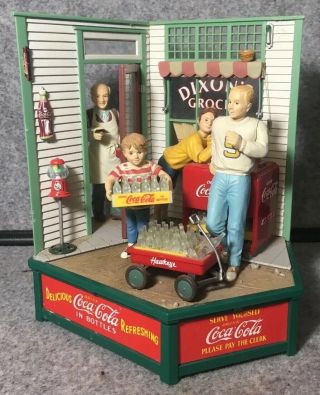 VERY RARE VTG Enesco Coca - Cola Dixon ' s Grocery Multi - Action Music Box 2