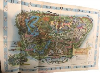 Vintage Disneyland Map Guide 1962 Large Map 30 X 44 - Magic Kingdom Walt Disney