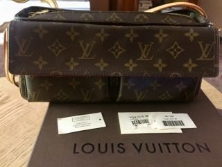 Auth Louis Vuitton Viva Cite Mm Shoulder Handbag M51164 Monogram Canvas Vintage