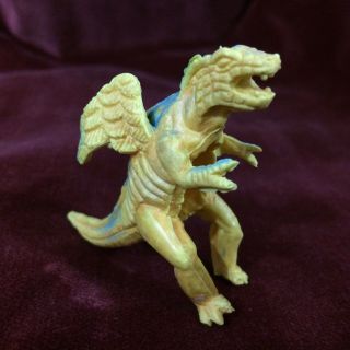 Vintage Rubber Dragon - RARE Yellow & Blue 2 1/2 Inches / Could Be As D&D 2