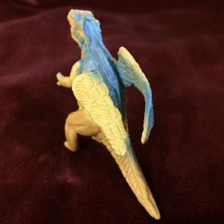 Vintage Rubber Dragon - RARE Yellow & Blue 2 1/2 Inches / Could Be As D&D 3