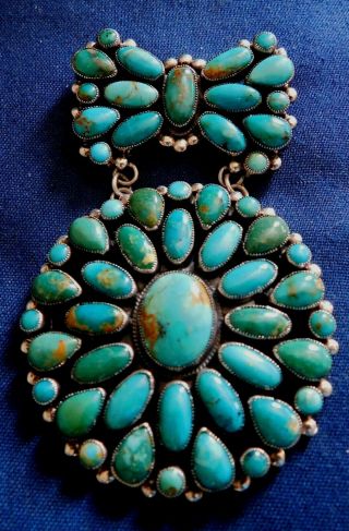 Native American Sterling Silver Turquoise Handmade Vintage Pin Estate