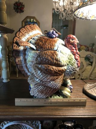 Vintage Fitz & Floyd Thanksgiving Turkey Soup Tureen 3