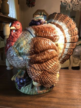 Vintage Fitz & Floyd Thanksgiving Turkey Soup Tureen 4