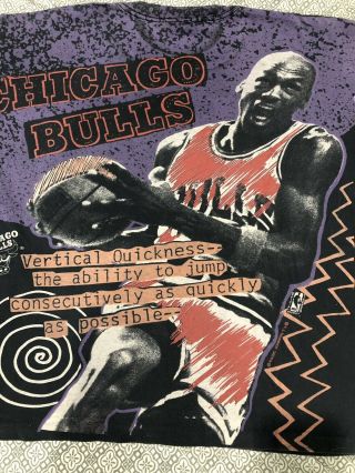 Vintage Michael Jordan Chicago Bulls Magic Johnson T All Over Print T - Shirt L/XL 8
