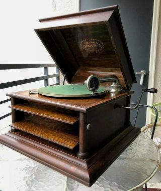 Impressive Vintage Columbia Grafonola " Favorite " 1912 Wind Up Phonograph