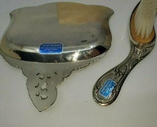 Antique Silverplate CRUMBER SET CRUMB TRAY with BRUSH Made in Japan W/ Box 4