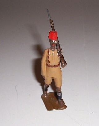 Vintage Britains Lead Soldier African Moroccan With Gun Movable Arm