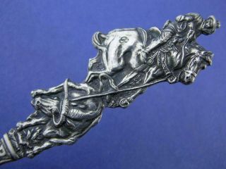 Sterling Joseph Mayer & Bros Souvenir Spoon Roped Up Cowboy On Horse Steer