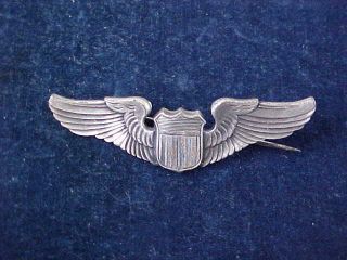 Orig Vintage Small Size " Aaf " Sterling Silver Pilots Wing " Robbins Co Sterling "