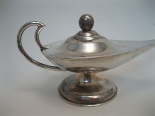 Wonderful Vintage Mexican Sterling Silver Aladdin ' s Cigar Lighter Lamp 3
