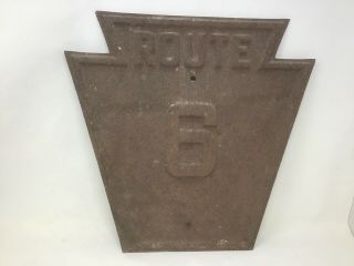 Rare Vintage Pa Route 6 Metal Highway Road Sign Car Gas Oil Pennsylvania