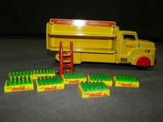 MARX COCA COLA 1950 ' S PRESSED STEEL TOY TRUCK,  RARE CRATES HAND TRUCK 6