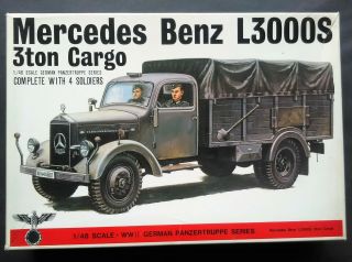 Vintage & Rare 1/48 Bandai German Ww2 Mersedes Benz L3000s 3ton Truck Model Kit