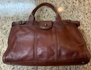 Vgc Fossil Vintage Reissue Weekender British Tan Leather Overnight Tote Bag