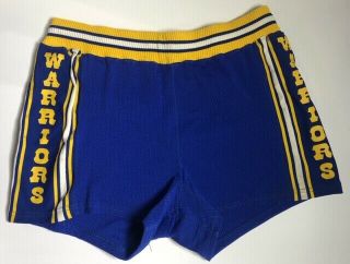 Joe Barry Carroll Game Worn Shorts Sand - Knit Golden State Warriors 80s Rare