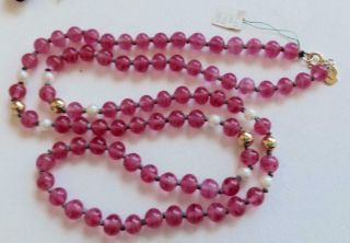 Christian Dior Vintage Necklace Pink Gripox Glass Beads & Pearls