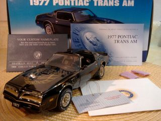 Franklin 1977 Pontiac Trans Am.  1:24.  " Bandit ".  Rare.  Docs.