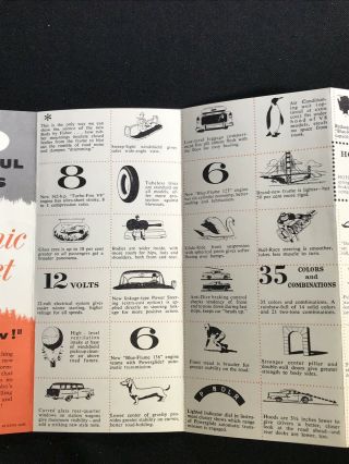 Vtg 1950 ' s Chevrolet Chevy Car Dealer Advertising Sales Brochure Fold Out 3