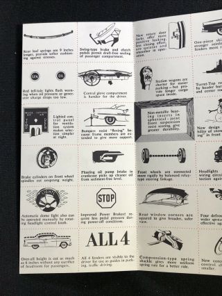 Vtg 1950 ' s Chevrolet Chevy Car Dealer Advertising Sales Brochure Fold Out 6