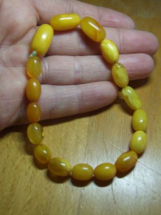 Antique Victorian Natural Amber Beads Bracelet