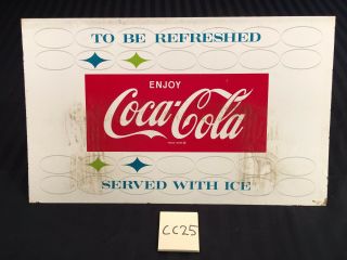 1959 Vintage To Be Refreshed Serve W Ice Enjoy Coca Cola Coke Metal Sign Cc25