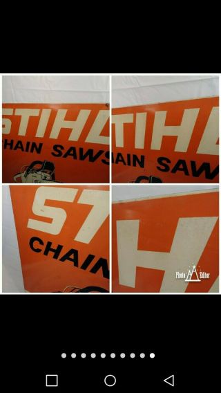 Vintage 80s Industrial Stihl Chain Saws Sales and Service Store Display. 10