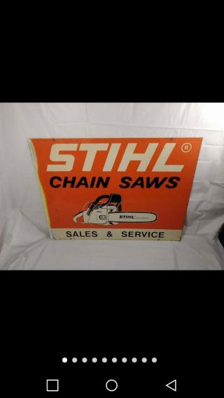 Vintage 80s Industrial Stihl Chain Saws Sales And Service Store Display.