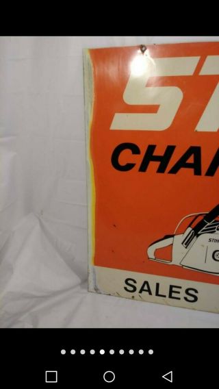 Vintage 80s Industrial Stihl Chain Saws Sales and Service Store Display. 5