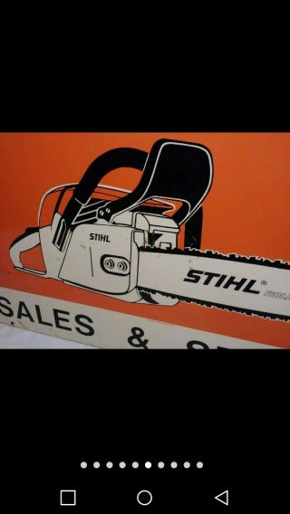Vintage 80s Industrial Stihl Chain Saws Sales and Service Store Display. 6