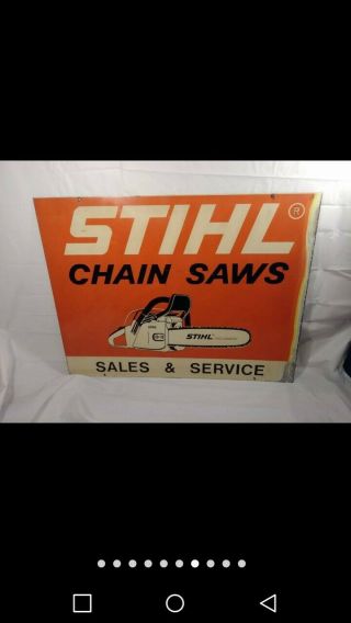 Vintage 80s Industrial Stihl Chain Saws Sales and Service Store Display. 7