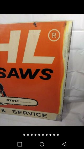 Vintage 80s Industrial Stihl Chain Saws Sales and Service Store Display. 8