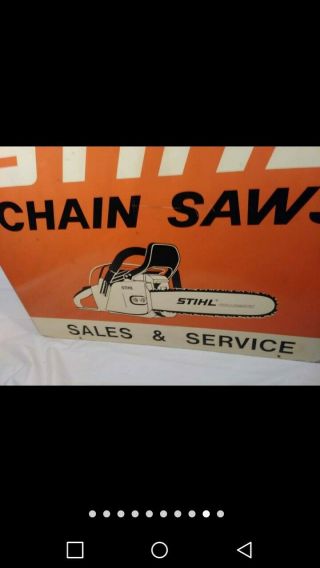 Vintage 80s Industrial Stihl Chain Saws Sales and Service Store Display. 9
